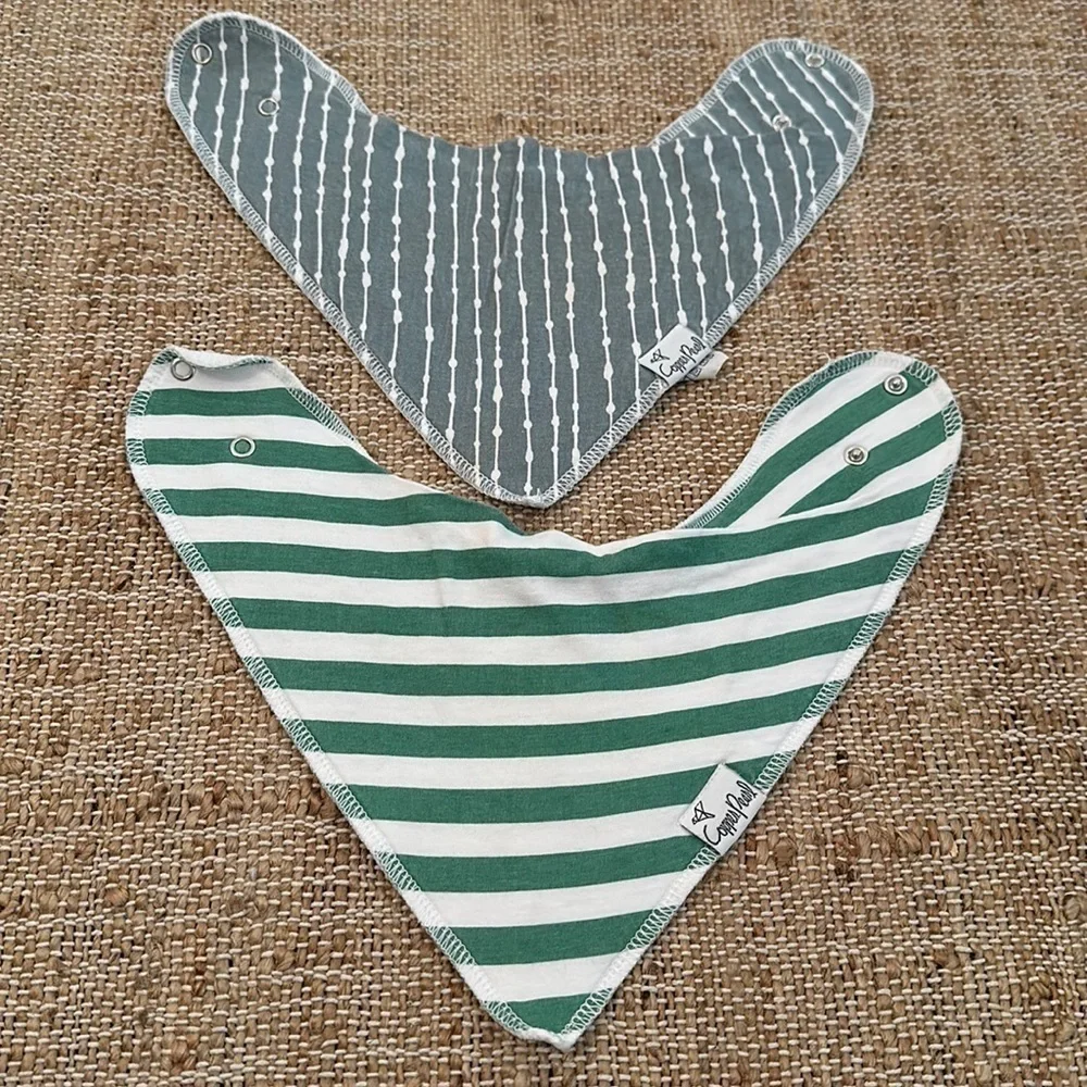 Copper Pearl Patterned Drool Fleece Lined Bibs